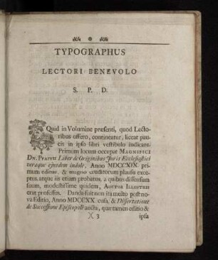Typographus Lectori Benevolo S. P. D.