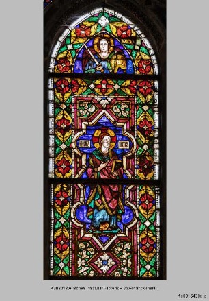 Fenster B-XIII-XV : Fenster XIV (Mitte) : Christus und Maria orans als Mater omnium