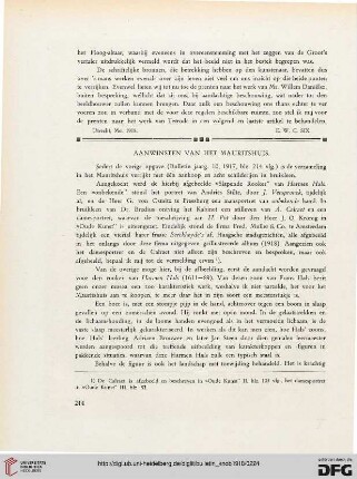 2.Ser. 11.1918: Aanwinsten van het Mauritshuis
