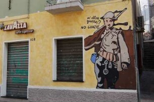 Insel Sardinien - Wandmalerei : Politische Wandmalereien im Bergdorf Orgosolo, aufgenommen 2006 auf Sardinien