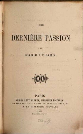 Une dernière passion