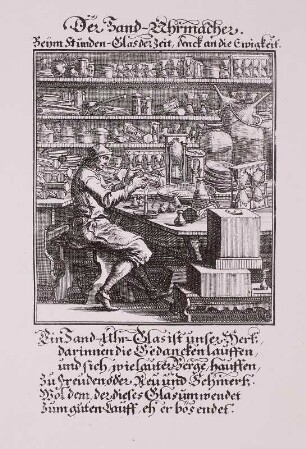 Abbildungen der gemeinnützlichen Hauptstände : Sanduhrmacher, Stich 1698