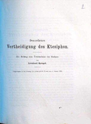 Demosthenes Vertheidigung des Ktesiphon : ein Beitrag zum Verständniss des Redners