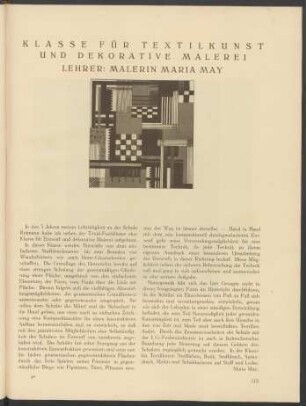 Klasse für Textilkunst und dekorative Malerei