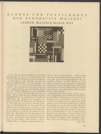 Klasse für Textilkunst und dekorative Malerei