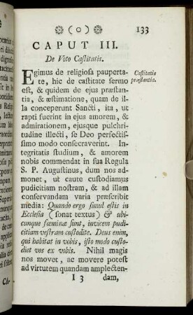 Caput III. De Voto Castitatis.