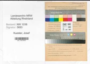 Entnazifizierung Josef Kuester , geb. 22.10.1887 (Lehrer)
