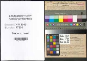 Entnazifizierung Josef Mertens , geb. 07.05.1907 (Spediteur)