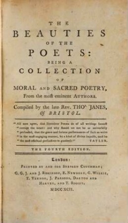 The beauties of the poets