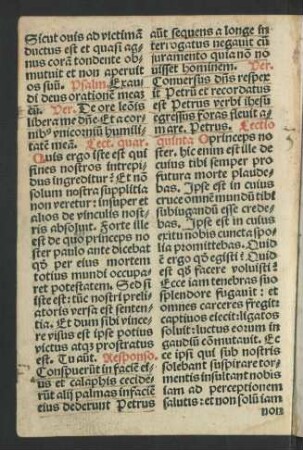 Lectio quinta [Anfang]