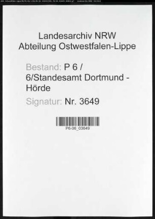 Sterberegister Standesamt Dortmund-Hörde (VII)