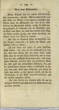 Von dem Schnupfen
