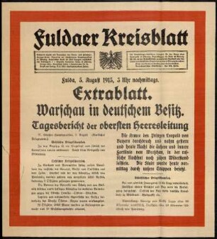 Ausgabe vom Donnerstag, den 05. August 1915.