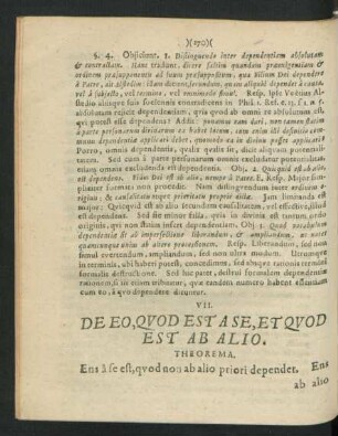VII. De Eo, Quod Est A Se, Et Quod Est Ab Alio.