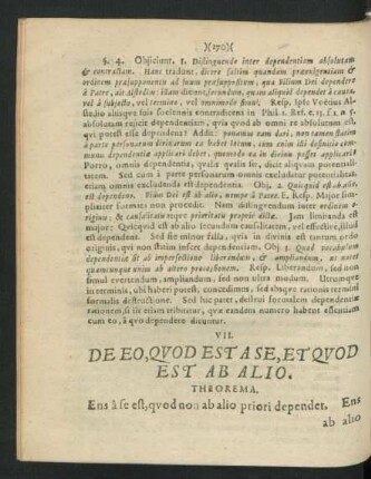 VII. De Eo, Quod Est A Se, Et Quod Est Ab Alio.