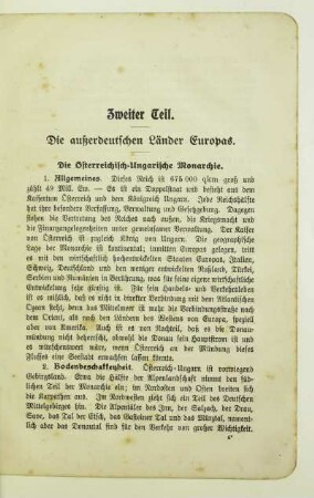 Zweiter Teil. Die außerdeutschen Länder Europas