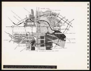 Sammelmappe: Ideenwettbewerb Hauptstadt Berlin: Lageplan, Vorschlag für Umgestaltung