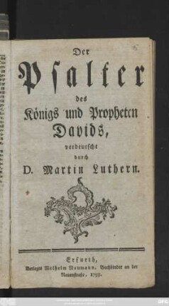 Der Psalter des Königs und Propheten Davids