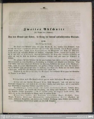 Zweiter Abschnitt. Von dem Grund und Boden, in Bezug der darauf aufzuführenden Gebäude