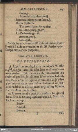 Curatio LXXXVIII. [Curatio XCI.] De Dysenteria