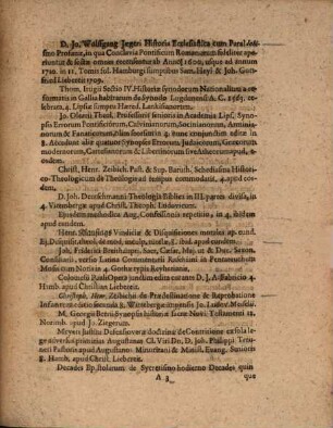 Catalogus universalis, sive designatio omnium librorum, qui hisce nundinis ... Francofurtensibus & Lipsiensibus anni ... vel novi, vel emendatiores & auctiores prodierunt : = Verzeichnüß aller Bücher, so zu Franckfurt in der ...-Meß, wie auch Leipziger ...-Messe des ietzigen Jahres ..., entweder gantz neu, oder sonsten verbessert, oder auffs neue wieder auffgeleget gedruckt worden sind. 1709. Michaelismesse