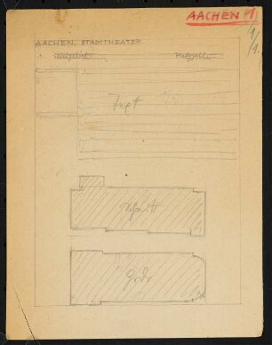 Stadttheater, Aachen: Layout-Skizze, drei Seiten