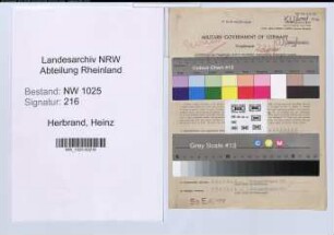 Entnazifizierung Heinz Herbrand , geb. 02.07.1905 (Transportunternehmer)