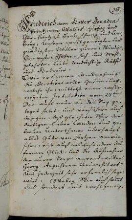 Gnadenbekundung des Prinzen Frederick zum Jahreswechsel.
