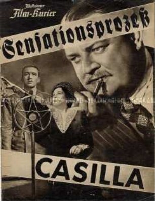 Filmprogramm "Illustrierter Film-Kurier" zu dem deutschen Spielfilm "Sensationsprozess Casilla"