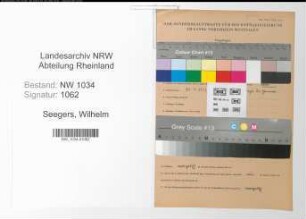 Entnazifizierung Wilhelm Seegers , geb. 06.02.1918 (Oberfeldwebel)