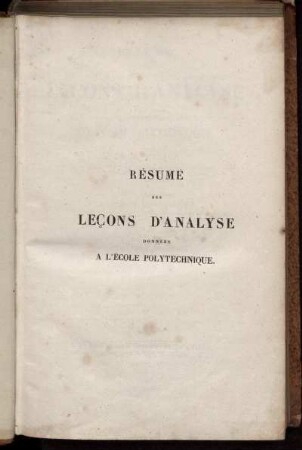 Cours 2: Résumé des leçons d'analyse données à l'école polytechnique. Cours 2