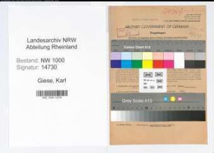 Entnazifizierung Karl Giese, geb. 23.03.1910 (Kaufm.Angest.)