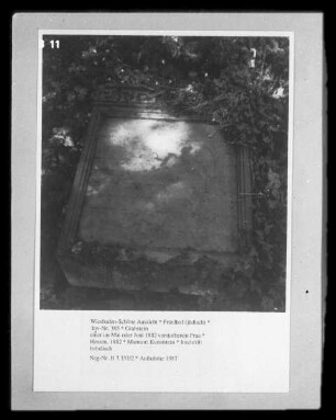 Grabstein einer im Mai oder Juni 1882 verstorbenen Frau