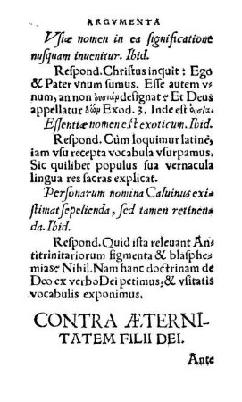 Contra Æternitatem Filii Dei