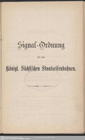 [Hauptdb.]: Signal-Ordnung für die Königlich Sächsische Staatseisenbahnen