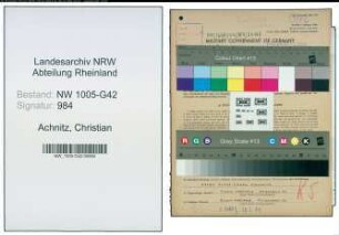 Entnazifizierung Christian Achnitz , geb. 04.05.1907 (Bueroleiter)