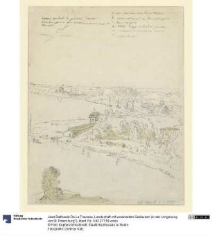 Landschaft mit vereinzelten Gebäuden (in der Umgebung von St. Petersburg?)