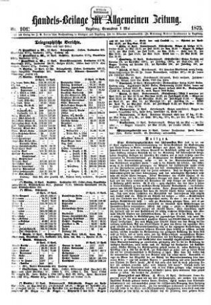 Allgemeine Zeitung. Handelsbeilage. 1875,5/8