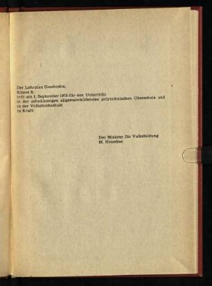 Der Lehrplan Geschichte ...