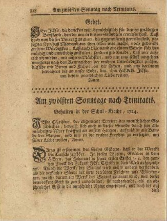 Am zwölften Sonntage nach Trinitatis.