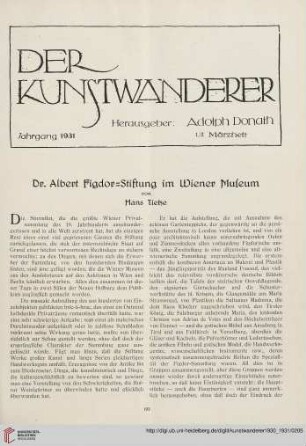12/13: Dr. Albert Figdor-Stiftung im Wiener Museum