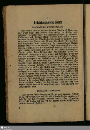 I. Besiedelung unserer Heimat