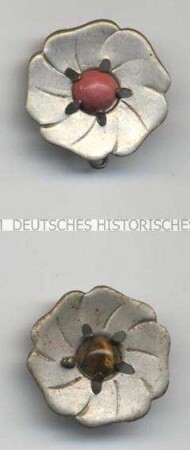 WHW-Abzeichen, Stilisierte Blüten: Runde Form, 2. Reichsstraßensammlung vom Oktober/November 1936, durchgeführt von SA, SS und anderen Formationen