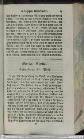 Viertes Capitel. Entzündung der Brust