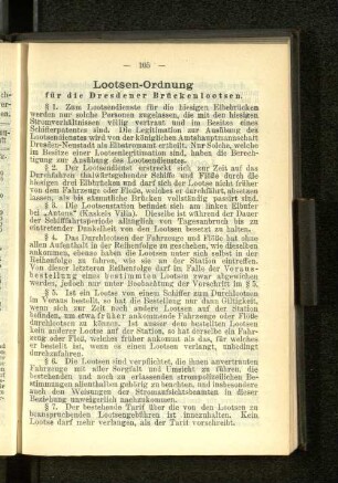 Lootsen-Ordnung für die Dresdener Brückenlootsen.