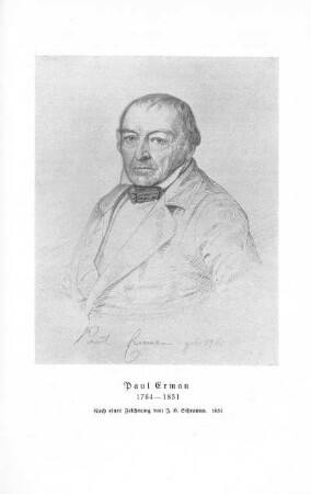 Paul Erman. 1764.1851. Nach einer Zeichnung von J. H. Schramm. 1851
