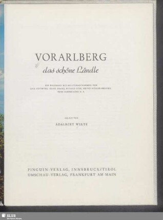 Vorarlberg : das schöne Ländle