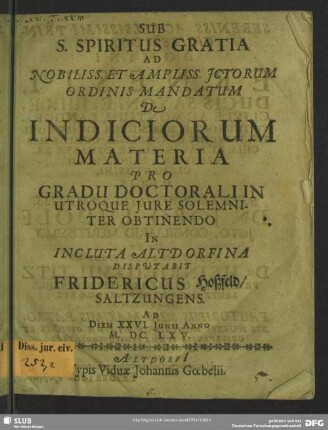 De indiciorum materia