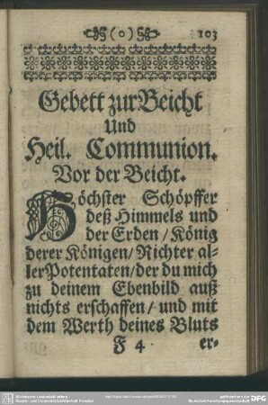 Gebett zur Beicht Und Heil. Communion