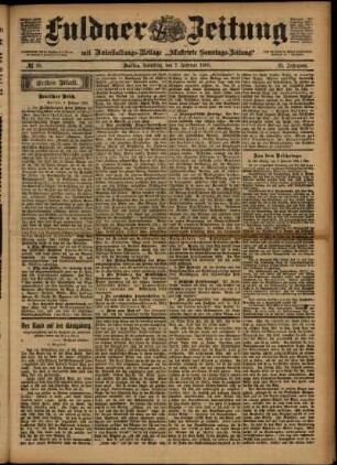 Erste Ausgabe vom Samstag, den 07. Februar 1903.